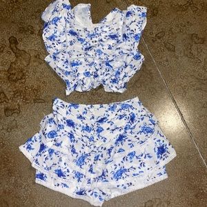 Blue floral 2 piece set